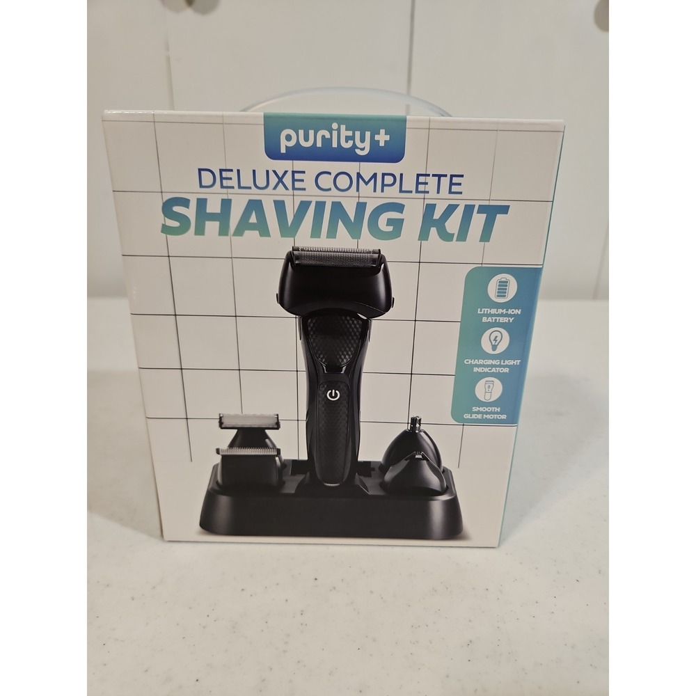 purity+ Shaving Kit Black, Beard, Nose, Ear Trimmers, Foil Shaver New In Box